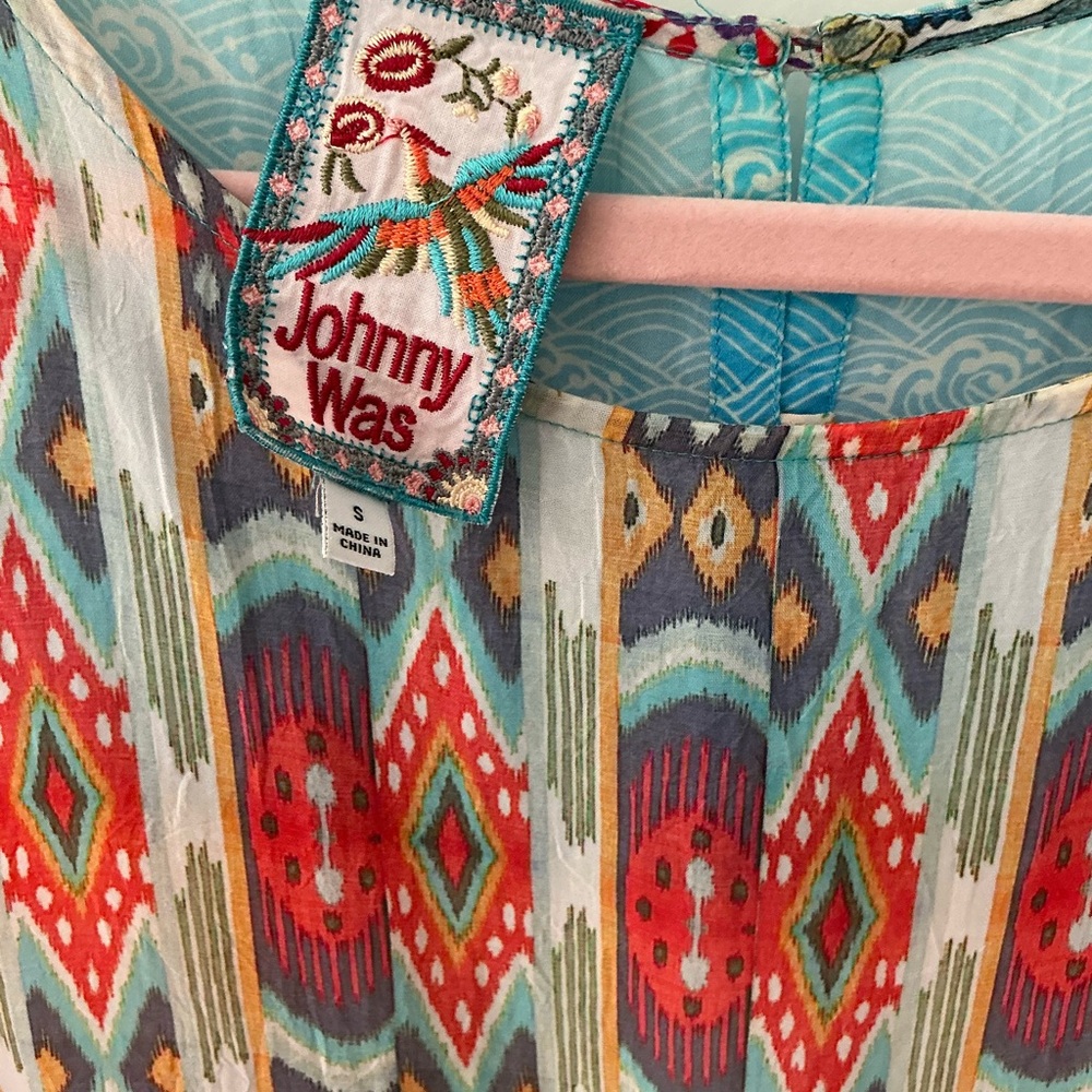 Johnny Was Multicolor Floral Geometric Blouse - Picture 2 of 4